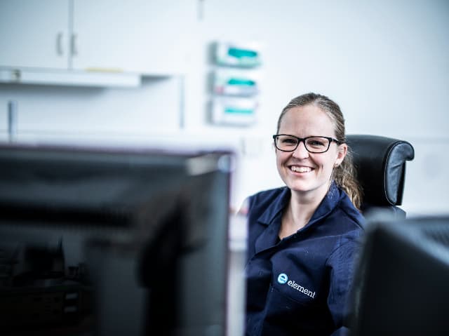 Woman in testing laboratory