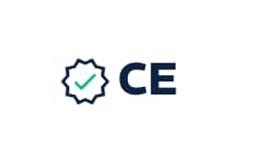 Check mark next to the word CE